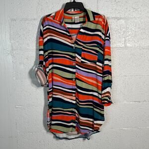 Anne Cole Sandy Waves Boyfriend  Swim Cover up XSmall